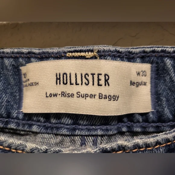 HOLLISTER Super Baggy Lowrise Wide-Leg Jeans 10R - Picture 3 of 13